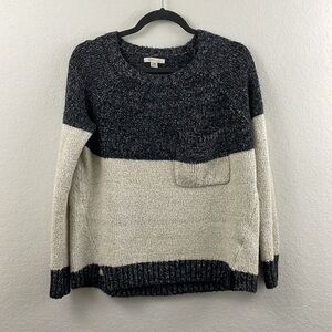 COZY Casual Black & Beige Woman's Block Sweater-‎ Sz S/M